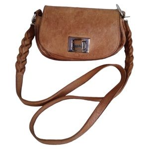 Susan Farber collections brown leather crossbody bag